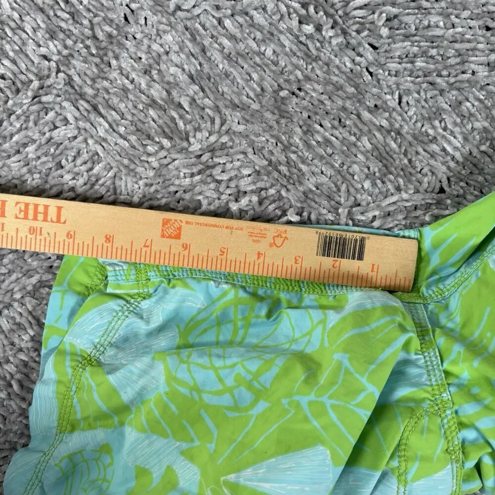 Lilly Pulitzer Surfer Trunk Board Shorts Mens 30 Floral Blue Green Summer Beach